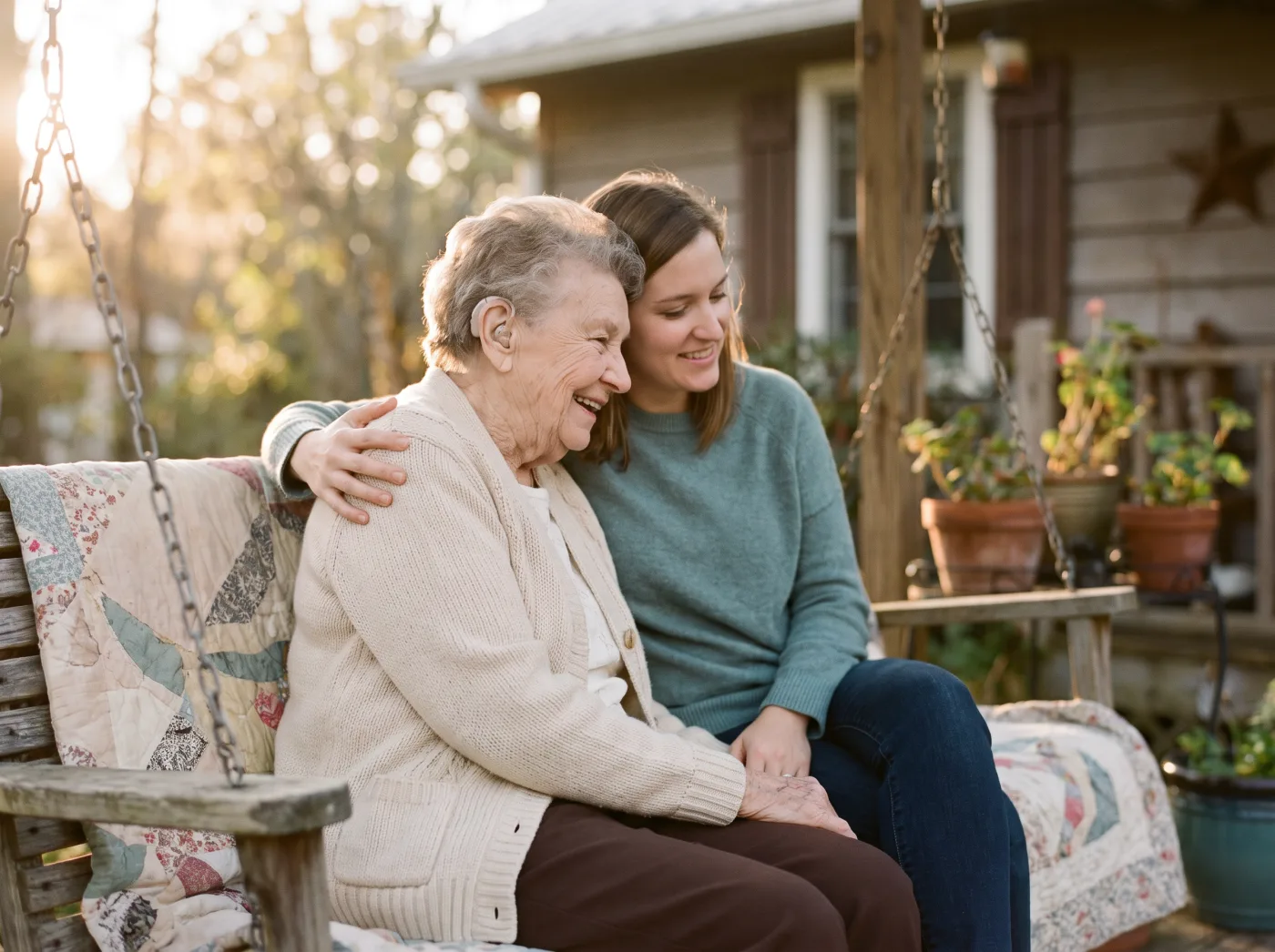 Editorial photograph representing the caregiving experience related to Vision and Hearing Loss